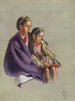 В. Бобри "Две сестры", из серии мексиканских рисунков.